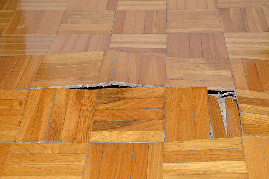 water damaged floor